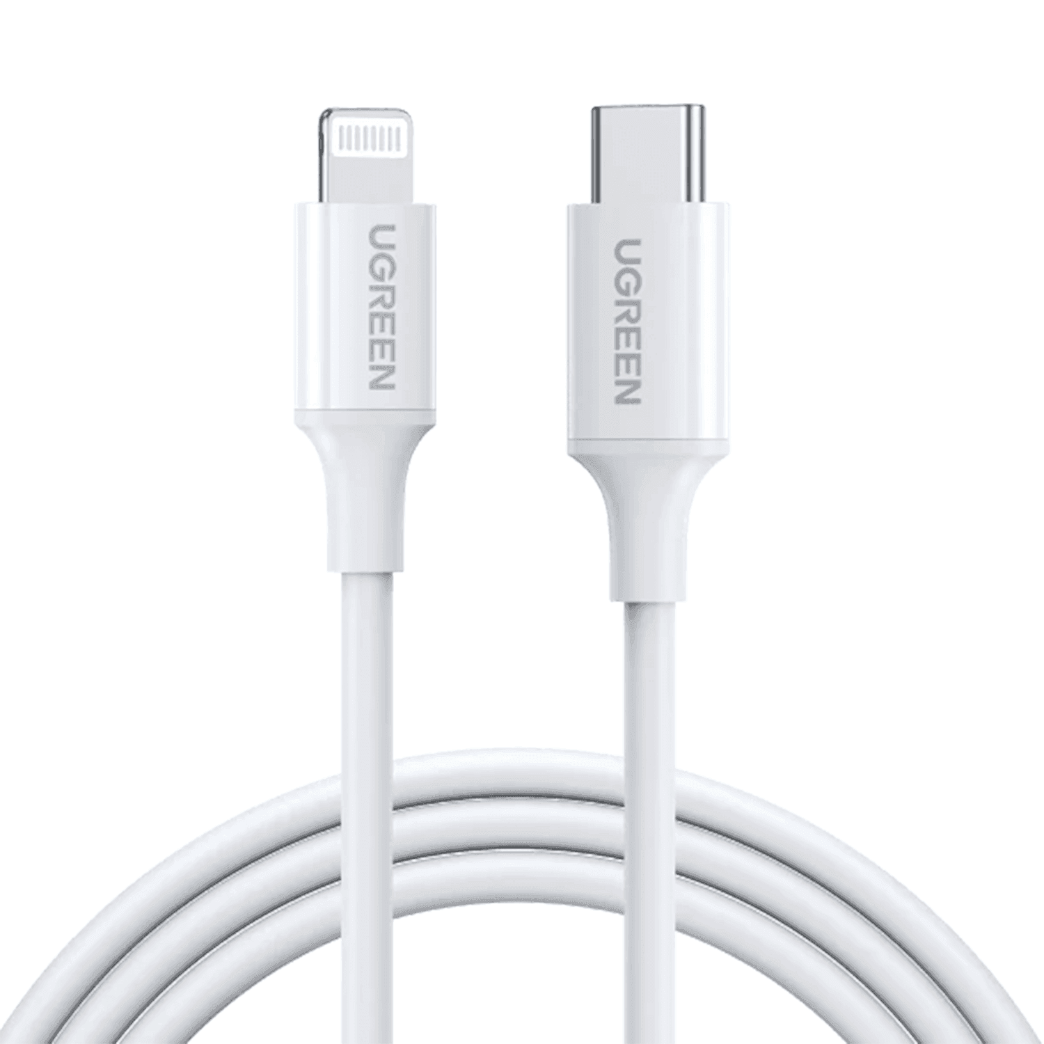 Ugreen MFi USB-C to Lightning Charging Cable For iPhone 1M - White - كيبل شحن للآيفون Ugreen MFi USB-C to Lightning Charging Cable For iPhone 1M - White - كيبل شحن للآيفون