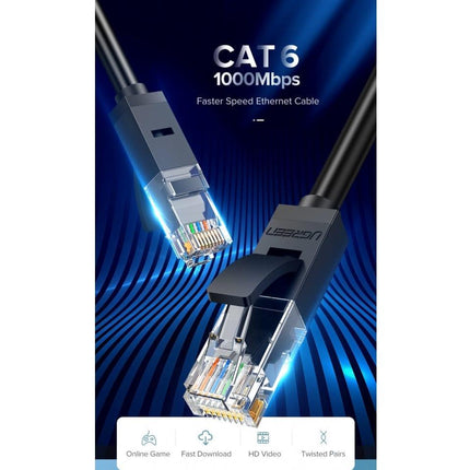 UGREEN RJ45 LAN Ethernet cable Cat6 UTP 1 Gbit black 10 meters - كيبل نت - PC BUILDER QATAR - Best PC Gaming Store in Qatar 