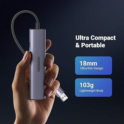 UGREEN USB 3.0 to Ethernet Adapter, 5 in 1 Multiport Hub - موزع يو أس بي - PC BUILDER QATAR - Best PC Gaming Store in Qatar 