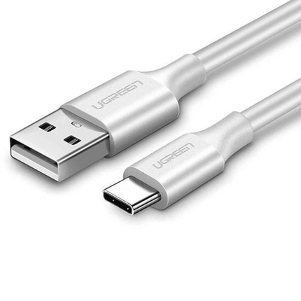 UGREEN USB-A 2.0 TO USB-C CABLE NICKEL PLATING 1M CHARGING AND DATA CABLE - White - كيبل شحن - PC BUILDER QATAR - Best PC Gaming Store in Qatar 