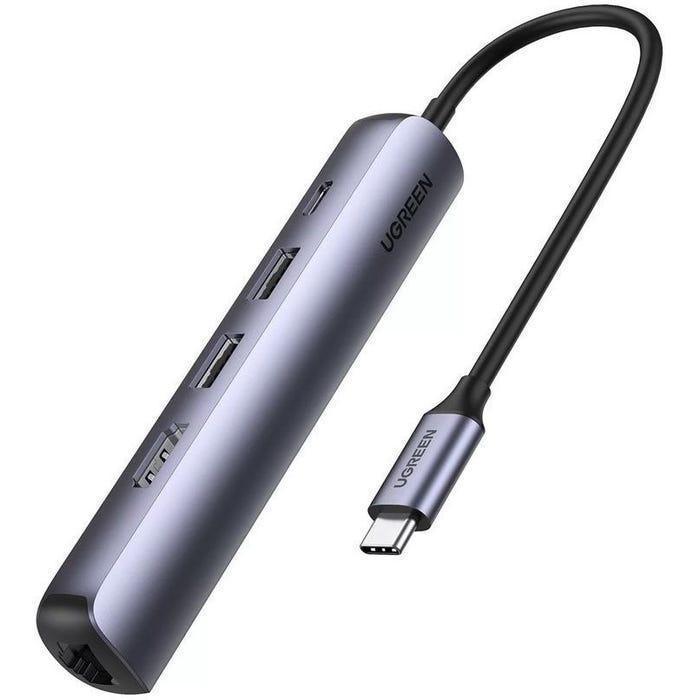 UGREEN USB C Hub, 5-in-1 Type C Adapter with Gigabit Ethernet, Type C - موزع متعدد الاستخدامات UGREEN USB C Hub, 5-in-1 Type C Adapter with Gigabit Ethernet, Type C - موزع متعدد الاستخدامات