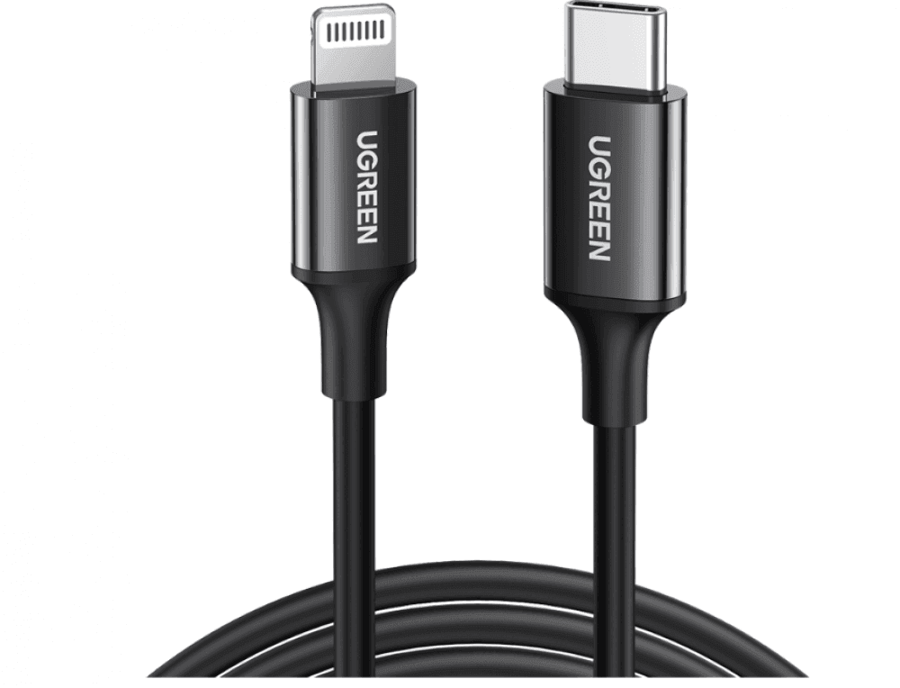 Ugreen Lightning To USB-C to 1m for APPLE IPHONE Cable - كييبل شحن للأيفون Ugreen Lightning To USB-C to 1m for APPLE IPHONE Cable - كييبل شحن للأيفون