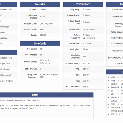 Intel Core Ultra 9 Processor 285K 36M Cache, up to 5.70 GHz - معالج جبار