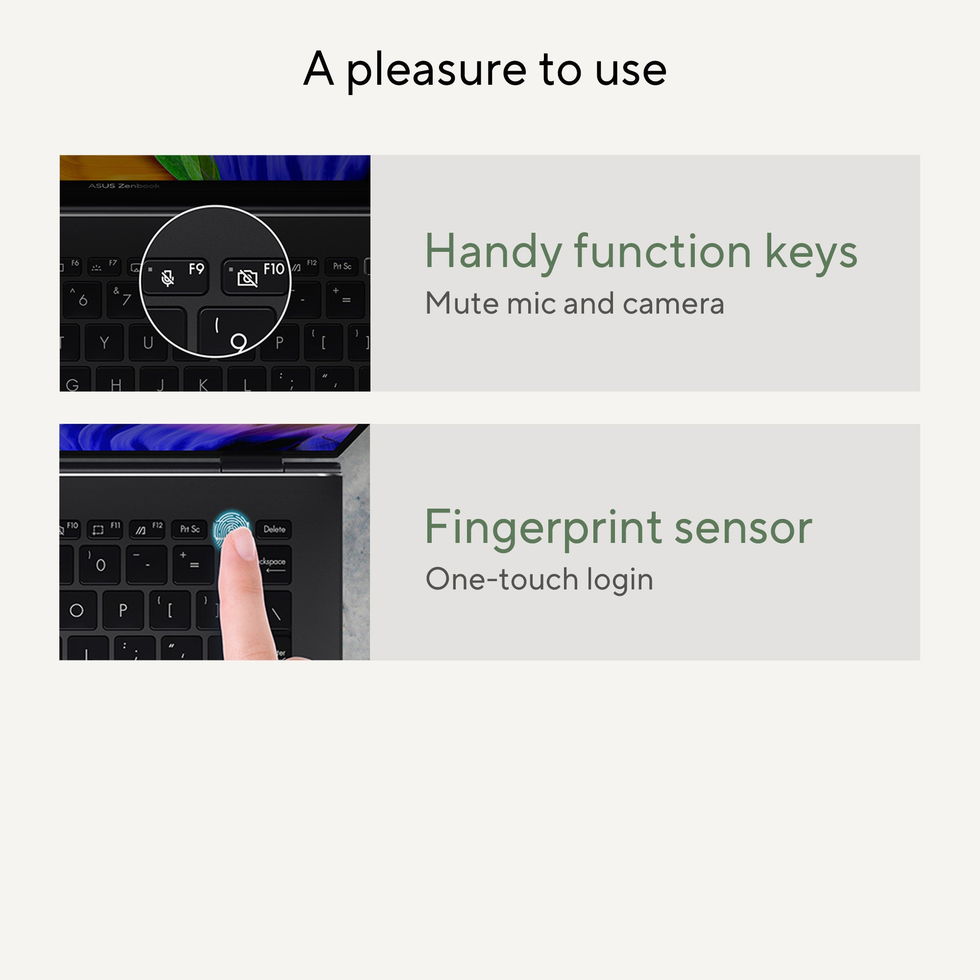 Asus Zenbook 14 OLED Laptop UM3402YA-KM766W, 14-inch 3K OLED 90Hz, R5 7430U, 8GB RAM 512GB SSD Black - لابتوب