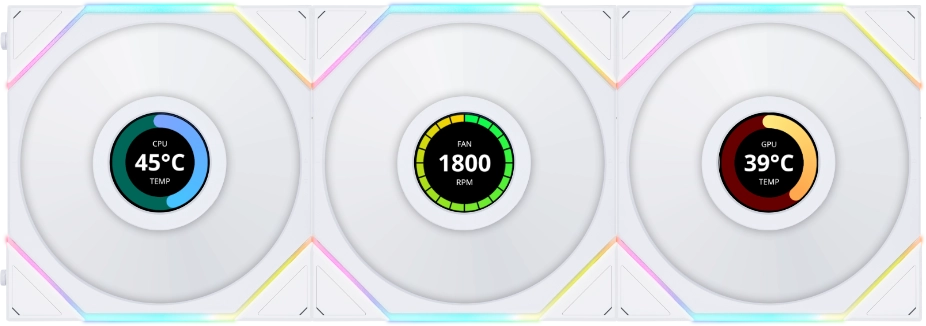Lian Li UNI FAN TL WL-LCD Wireless 120mm – White (Single Pack) - مروحة