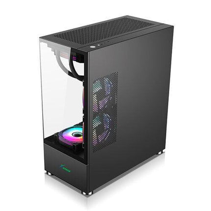 XANDER Jupiter ARGB ATX Tempered Glass Case - Black - كيس