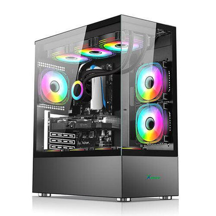 XANDER Jupiter ARGB ATX Tempered Glass Case - Black - كيس