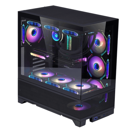 WJCOOLMAN BLADE FLOW 4 UNI FANS BLACK MID TOWER - كيس - PC BUILDER QATAR - Best PC Gaming Store in Qatar 