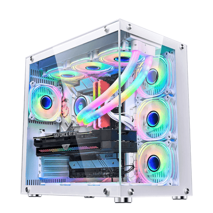 WJCOOLMAN ROBIN 1 7Fan UNI WHITE MID TOWER CASE - كيس - PC BUILDER QATAR - Best PC Gaming Store in Qatar 