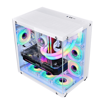 WJCOOLMAN ROBIN 1 7Fan UNI WHITE MID TOWER CASE - كيس - PC BUILDER QATAR - Best PC Gaming Store in Qatar 