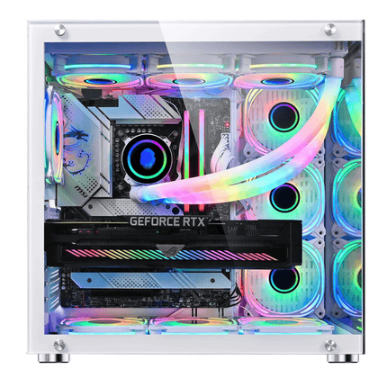 WJCOOLMAN ROBIN 1 7Fan UNI WHITE MID TOWER CASE - كيس - PC BUILDER QATAR - Best PC Gaming Store in Qatar 