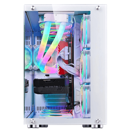 WJCOOLMAN ROBIN 1 7Fan UNI WHITE MID TOWER CASE - كيس - PC BUILDER QATAR - Best PC Gaming Store in Qatar 