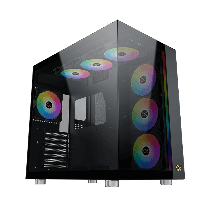 Xigmatek Aqua Ultra Tempered Glass E-ATX Mid Tower Case - Black - كيس Xigmatek Aqua Ultra Tempered Glass E-ATX Mid Tower Case - Black - كيس