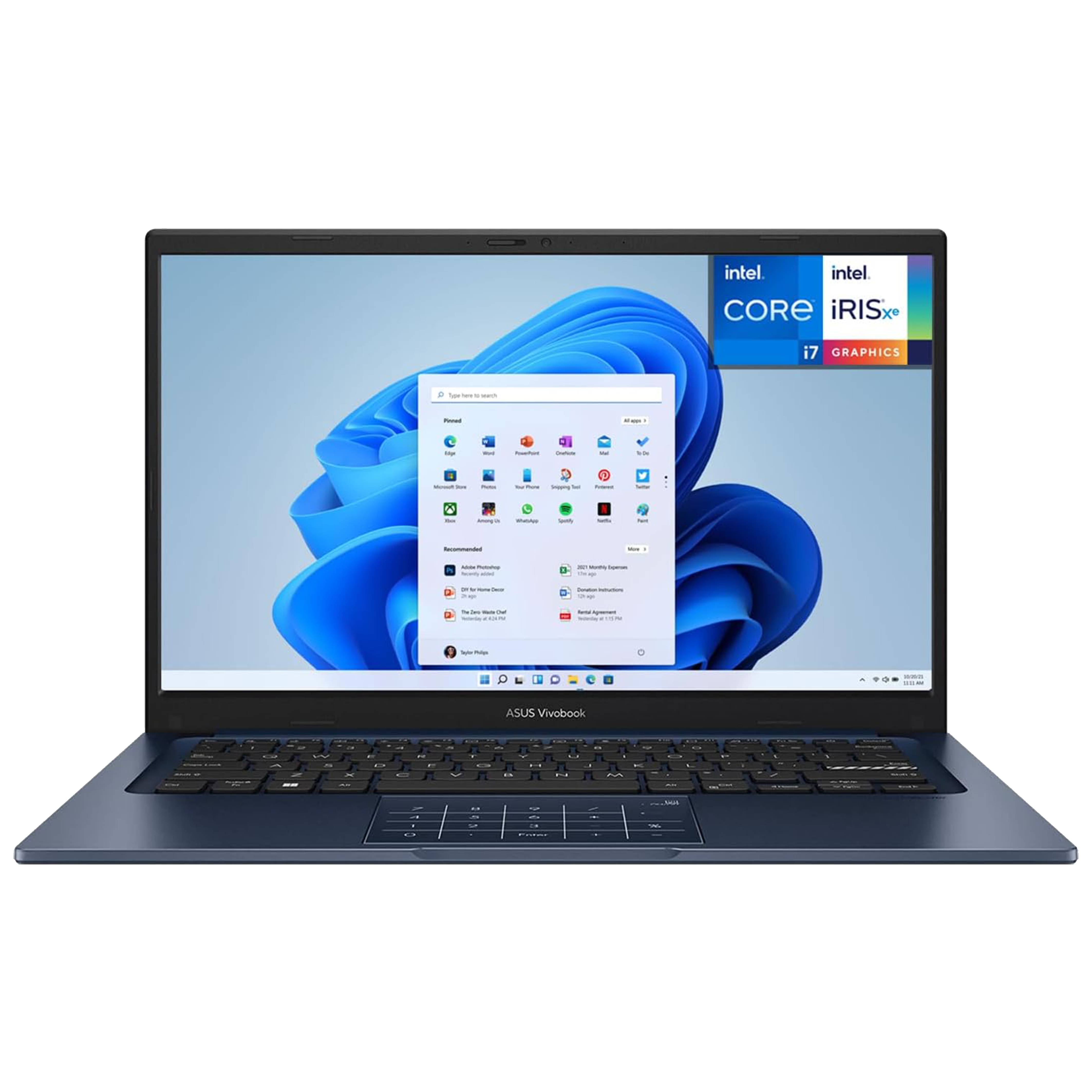 Asus Vivobook 14 Laptop X1404VA-EB711W, 14.0-inch, FHD 60Hz, i7-1355U, Intel Iris X Graphics, 16GB Ram, 1TB SSD, Bluen - لابتوب