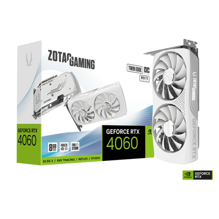 Zotac Gaming GeForce RTX 4060 8GB Twin Edge OC GDDR6 Graphics Card ZT-D40600Q-10M - White - كرت الشاشة - PC BUILDER QATAR - Best PC Gaming Store in Qatar 