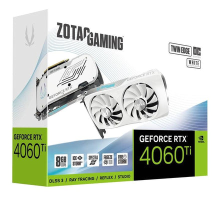 Zotac Gaming GeForce RTX 4060 Ti 8GB OC GDDR6 Graphics Card white - كرت الشاشة - PC BUILDER QATAR - Best PC Gaming Store in Qatar 