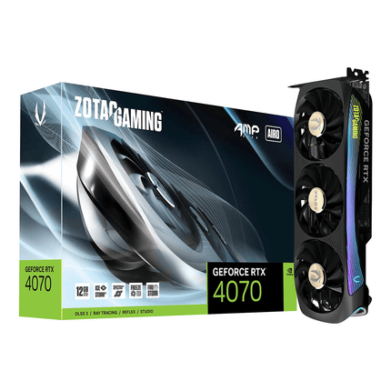 Zotac Gaming GeForce RTX 4070 AMP AIRO 12GB GDDR6X Graphics Card - كرت شاشة - PC BUILDER QATAR - Best PC Gaming Store in Qatar 