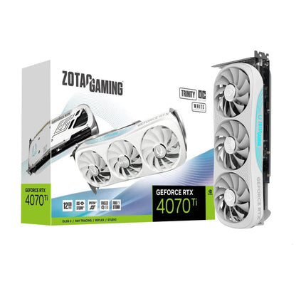 Zotac Gaming GeForce RTX 4070 Ti Trinity OC 12GB GDDR6X Graphics Card - White - كرت شاشة - PC BUILDER QATAR - Best PC Gaming Store in Qatar 