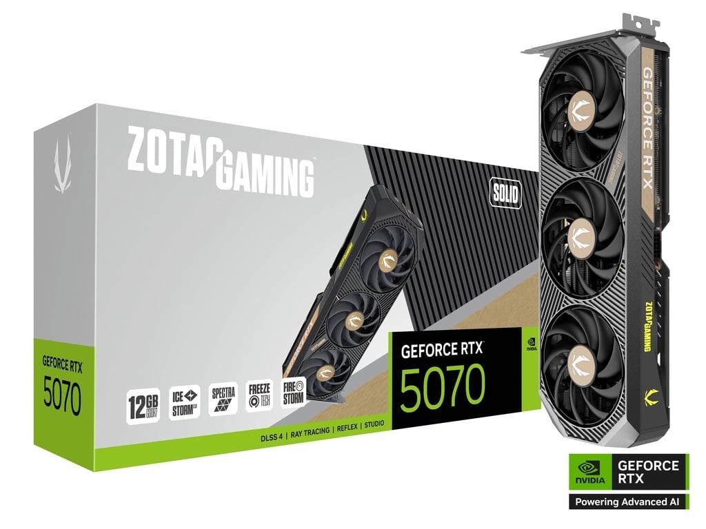Zotac Gaming GeForce RTX 5070 SOLID 12GB GDDR7 Graphics Card - كرت شاشه ممتاز Zotac Gaming GeForce RTX 5070 SOLID 12GB GDDR7 Graphics Card - كرت شاشه ممتاز