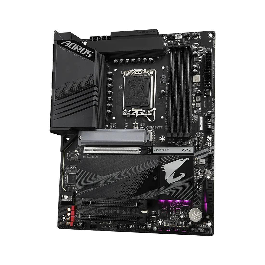 Gigabyte Z790 Aorus Elite AX WIFI DDR5 Intel Gaming Motherboard Intel LGA 1700 - اللوحة الأم - PC BUILDER QATAR - Best PC Gaming Store in Qatar 