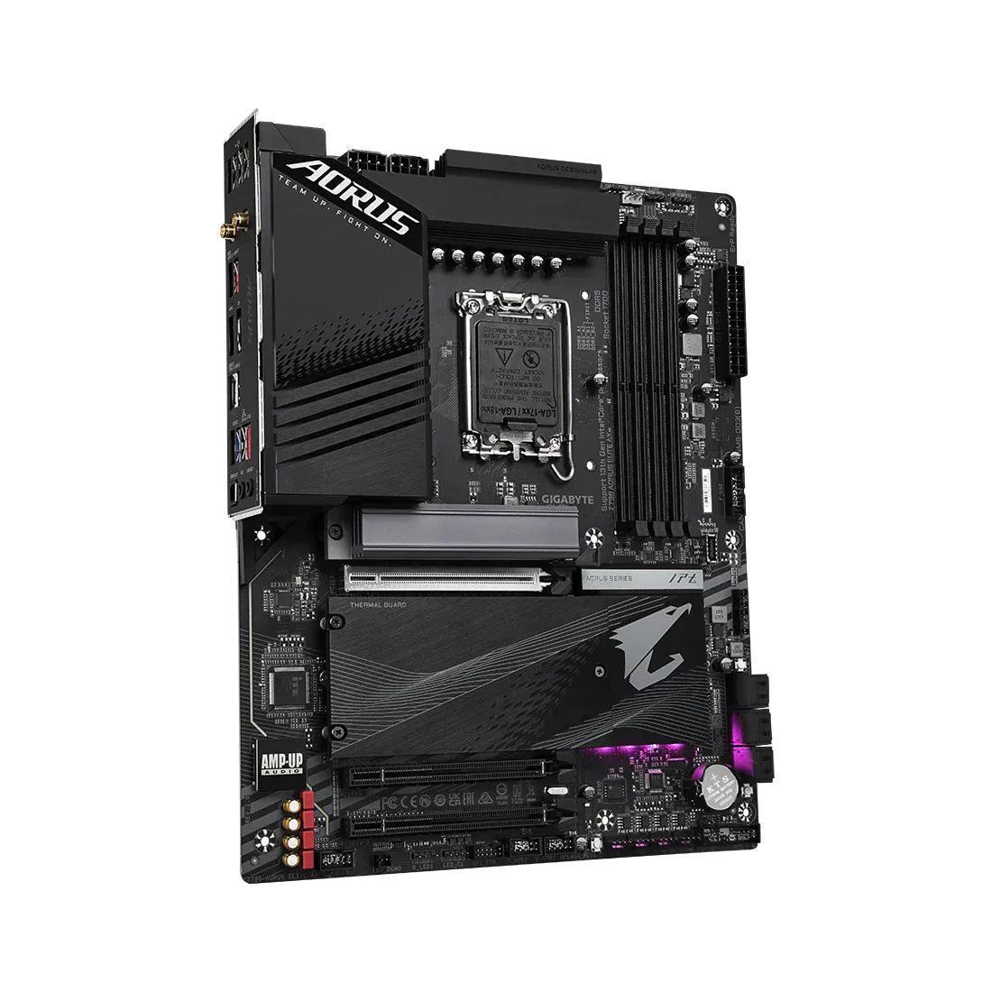 Gigabyte Z790 Aorus Elite AX WIFI DDR5 Intel Gaming Motherboard Intel LGA 1700 - اللوحة الأم - PC BUILDER QATAR - Best PC Gaming Store in Qatar 