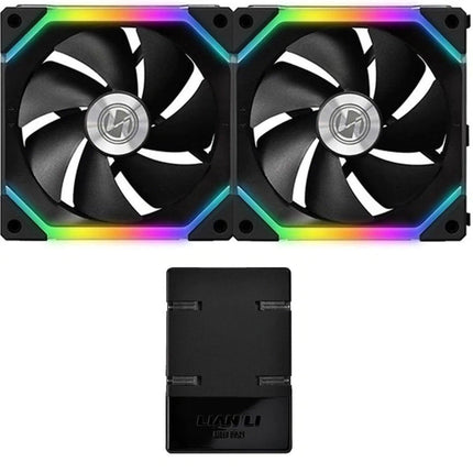 Lian Li Uni Fan SL140 RGB 2x140mm Fans - Black - مروحة تبريد - PC BUILDER QATAR - Best PC Gaming Store in Qatar 