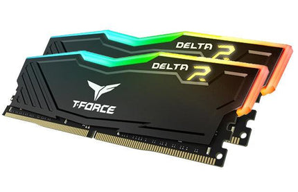 TEAMGROUP T-Force Delta RGB DDR4 16GB (2x8GB) 3200MHz Black - الذاكرة العشوائية - PC BUILDER QATAR - Best PC Gaming Store in Qatar 